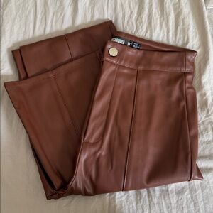 Brown Faux Leather Pants